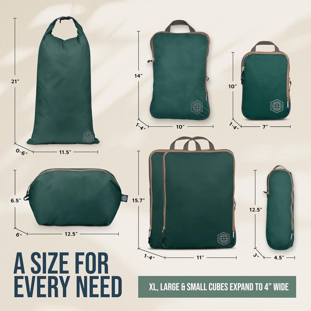 Large Compression Packing Cubes 7-Piece Set for Travel